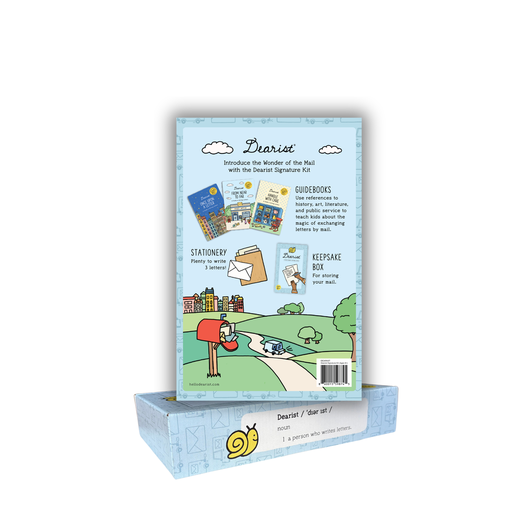 Little Dearist wide ruled stationery set with lined writing paper, playful mail illustrations, and coordinating white envelopes - Bella Luna Toys