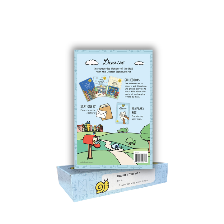 Little Dearist wide ruled stationery set with lined writing paper, playful mail illustrations, and coordinating white envelopes - Bella Luna Toys