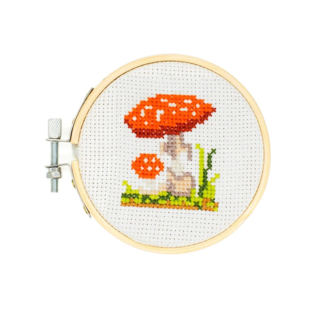 Mini Cross-Stitch Embroidery Mushroom Kit - Bella Luna Toys