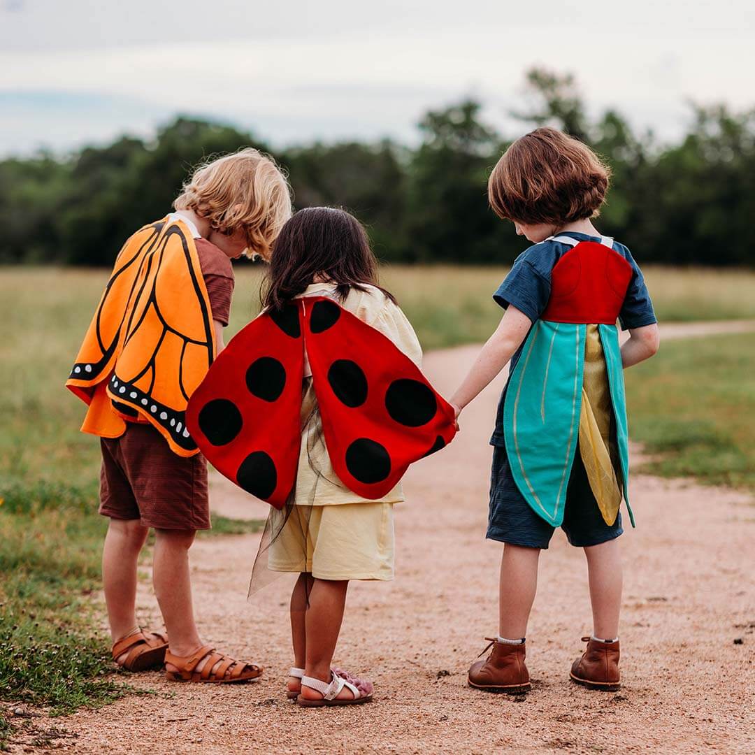 Ladybug Wings Costume with red wings with polkadots.