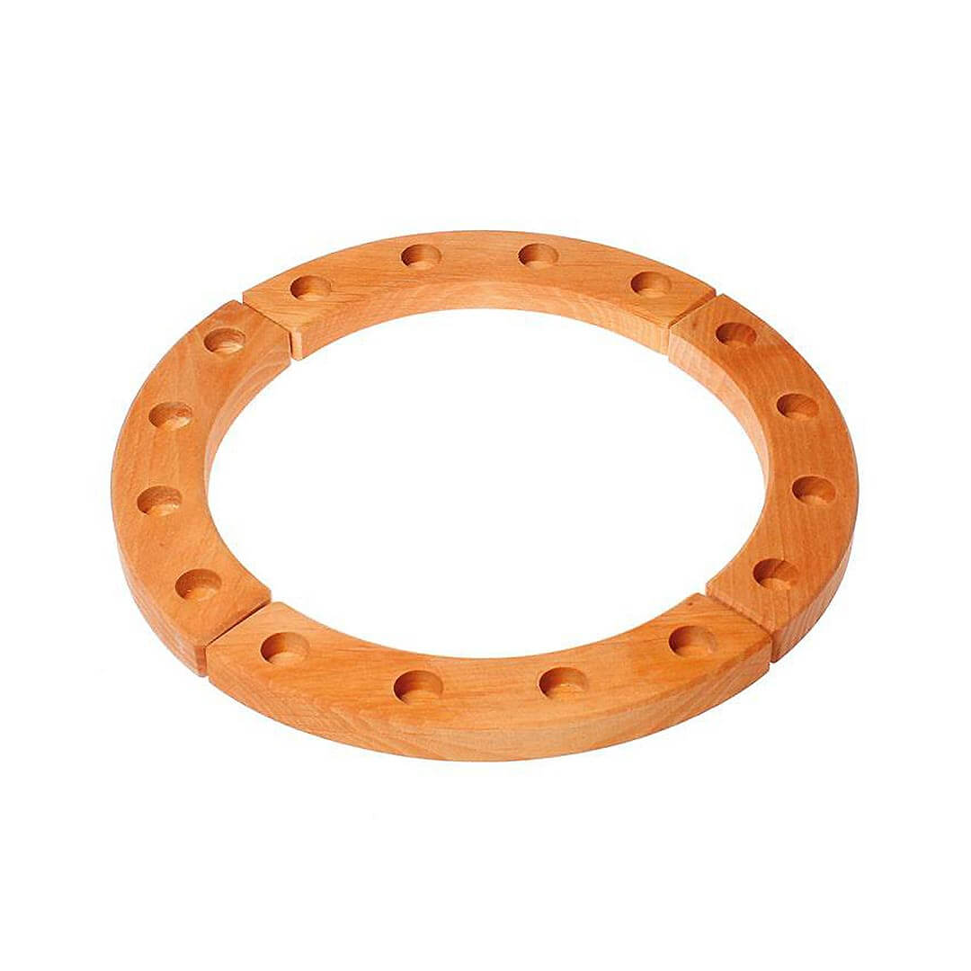 Grimm's Wooden Waldorf Birthday Ring - 16 Holes - Natural - Bella Luna Toys