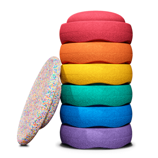 Stapelstein® Balance and Stepping Stone Set - Super Confetti Rainbow