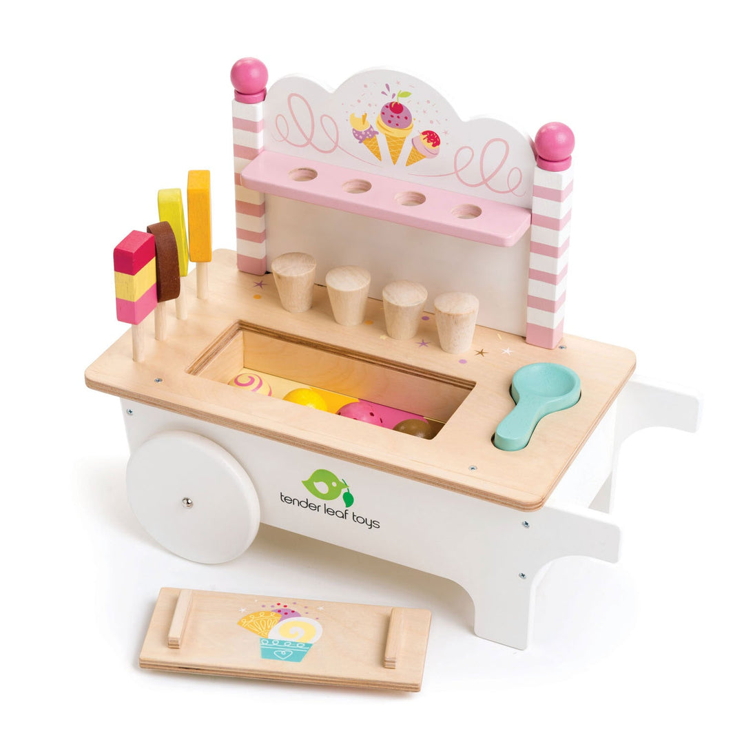 Tender Leaf Toys - Wooden Ice Cream Cart Play Set - Bella Luna Toys