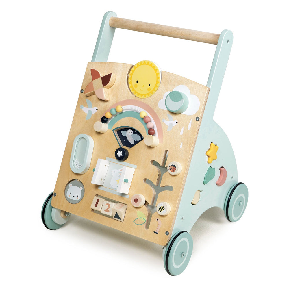 Side view of Tender Leaf Toys - Wooden Sunshine Baby Activity Walker - Bella Luna Toys