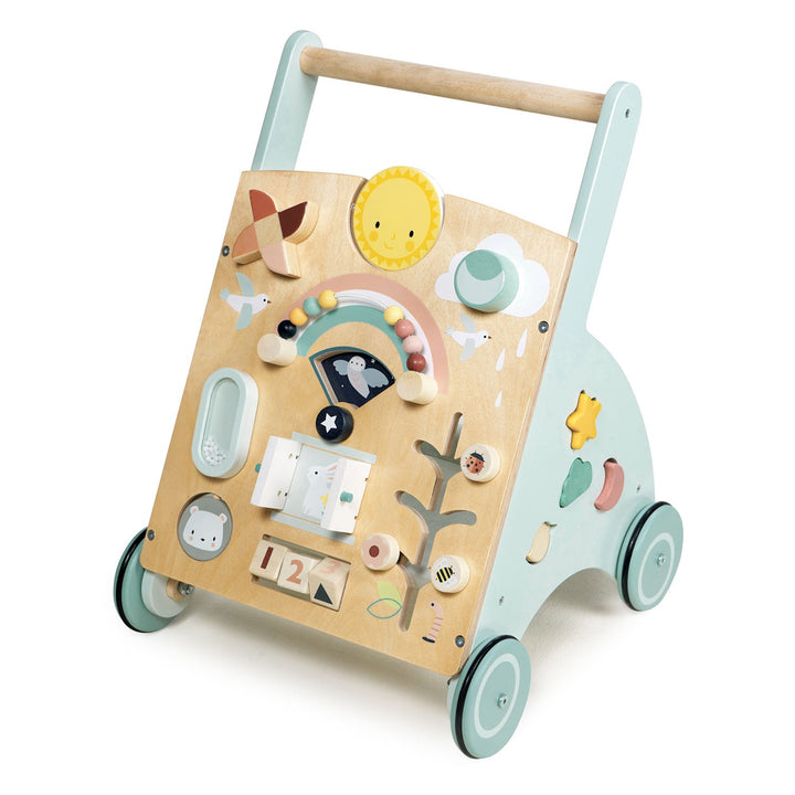 Side view of Tender Leaf Toys - Wooden Sunshine Baby Activity Walker - Bella Luna Toys