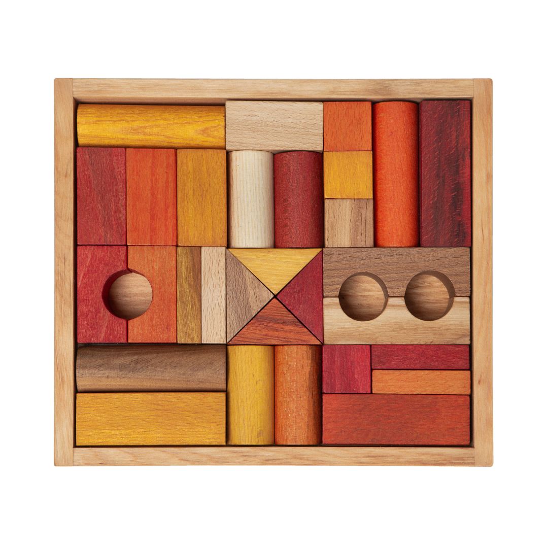 Wooden Story 30 Piece Warm Blocks - Wooden Blocks- Bella Luna Toys