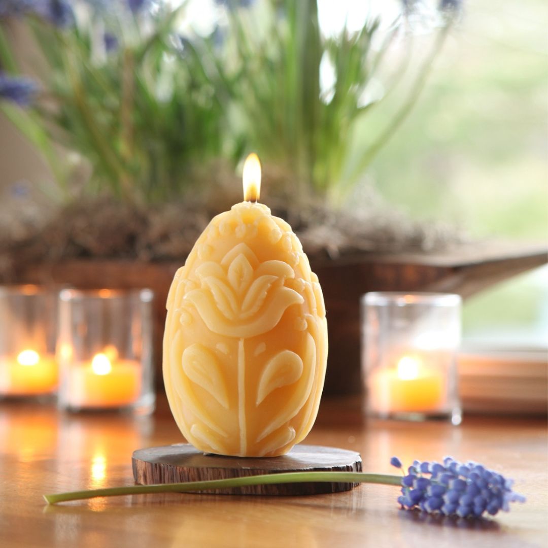 Beeswax Easter Egg Candle