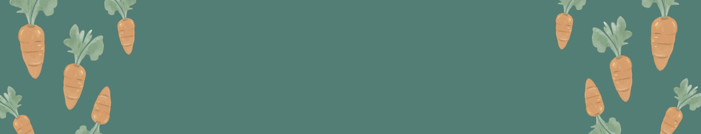 Pattern of cartoon carrots on a teal background