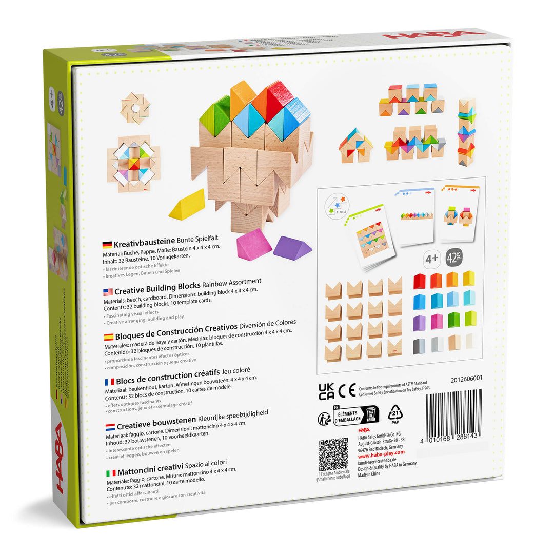 Colorful Triangle Wooden Block Game back of box