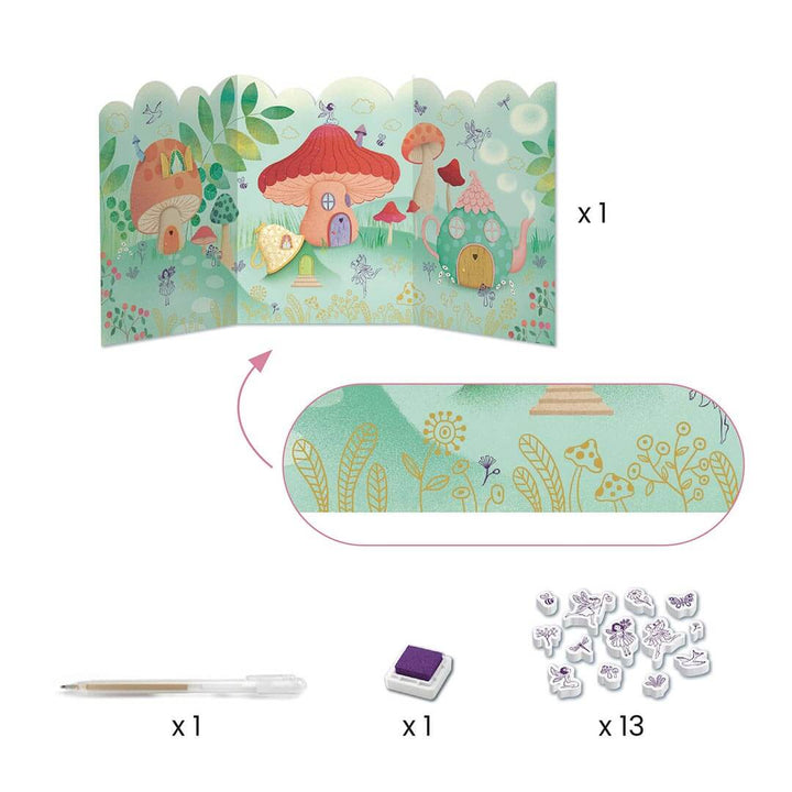 Stamps with ink from Djeco Fairy Box Multi-Activity Art Kit
