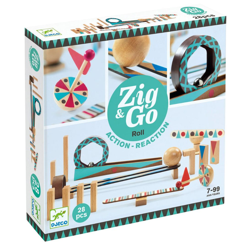 Djeco Zig and Zag Roll 28 Pieces- Wooden Toys- Bella Luna Toys
