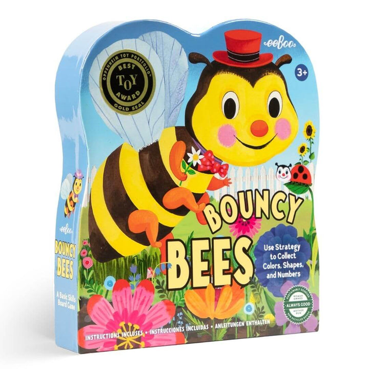 eeBoo 'Bouncy Bees' educational game with a bee character on a colorful background
