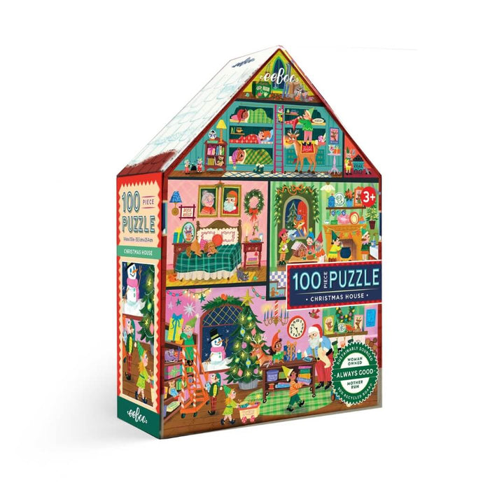 eeBoo Christmas House 100 pc Puzzle