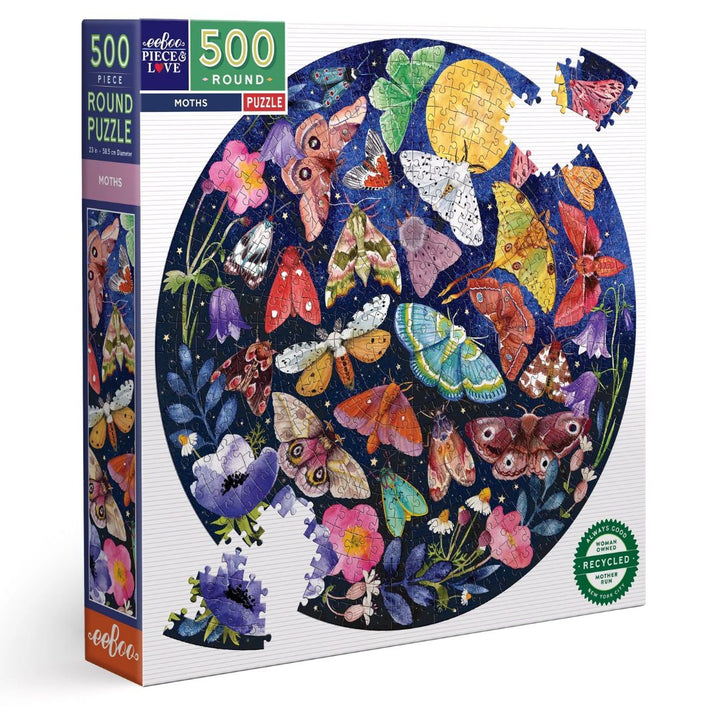 eeBoo Moths 500 Piece Puzzle- Jigsaw Puzzles- Bella Luna Toys