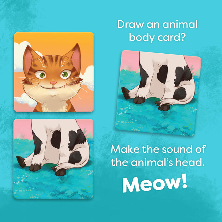 Draw an animal body card? Make the sound of the animal's head.