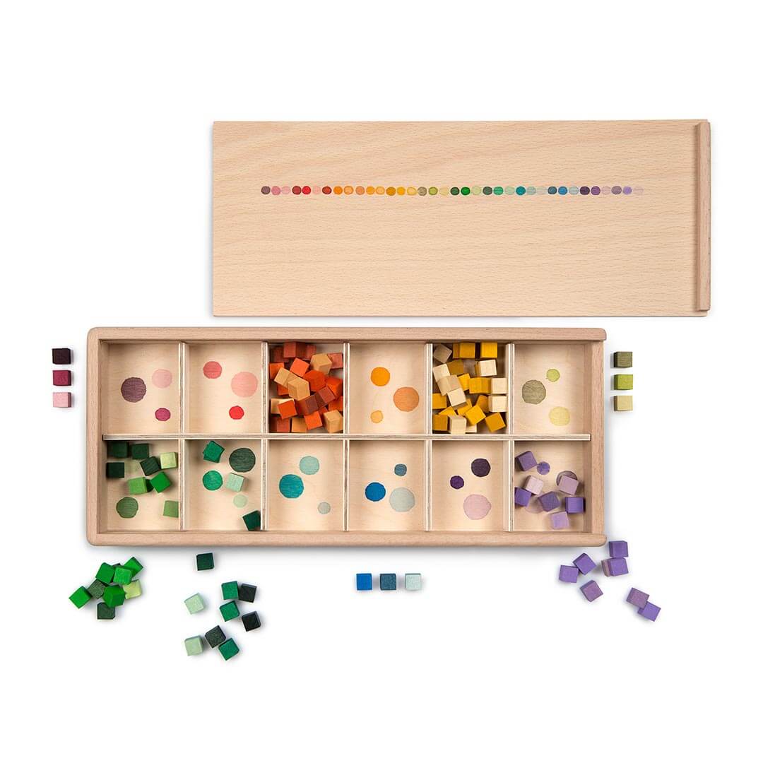 Grapat Mis & Match colorful wooden blocks with tray