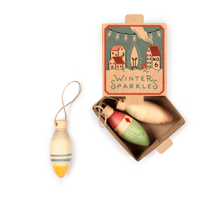 Grapat - Winter Sparkles Wooden Ornament Set - Bella Luna Toys