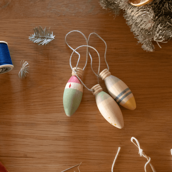 Grapat - Winter Sparkles Wooden Ornament Set - Bella Luna Toys