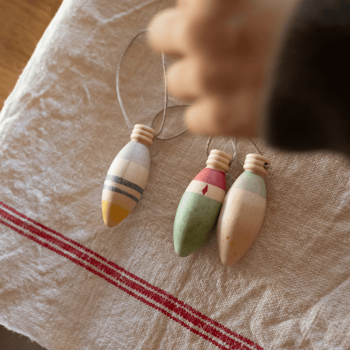 Grapat - Winter Sparkles Wooden Ornament Set - Bella Luna Toys