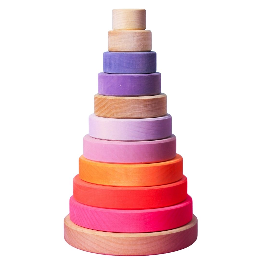Grimms Conical Tower Neon Pink- Sorting and Stacking Toys- Bella Luna Toys