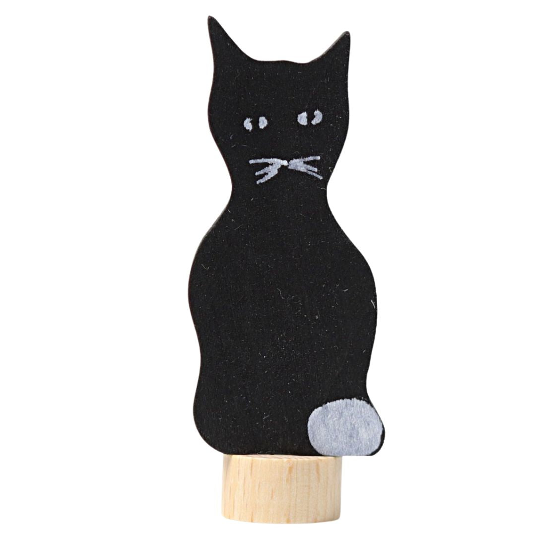 Grimms Decorative Figure Black Cat- Waldorf Birthday Ring- Bella Luna Toys