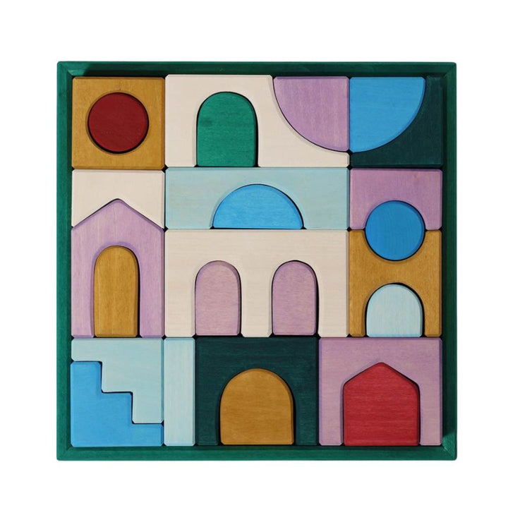 Grimm's Wooden Toys Tiny Floors Block Set - Tiny Art Collection