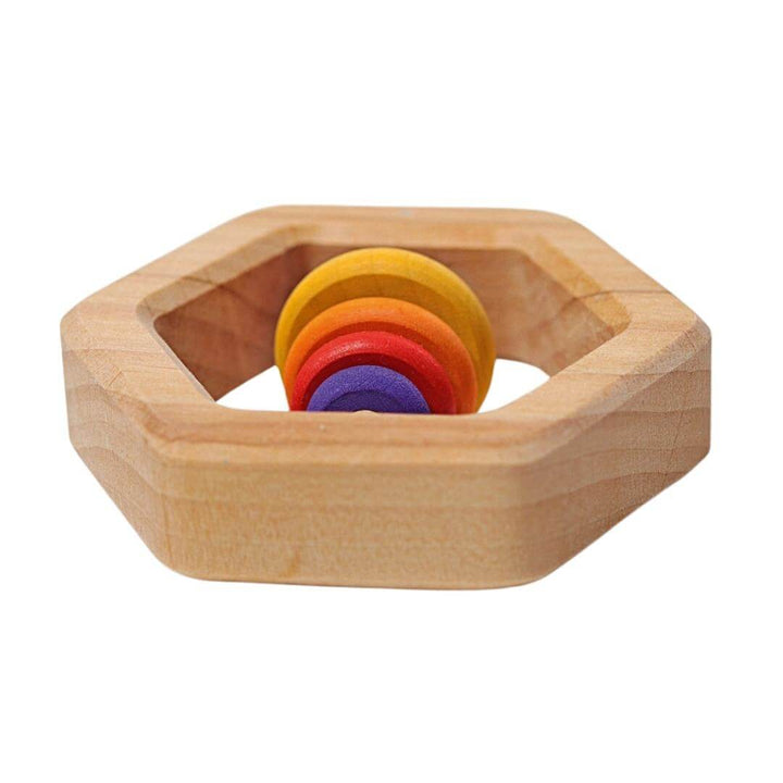 Grimm's Spiel & Holz - Grimm's Honeycomb Hexagon Rattle - Bella Luna Toys