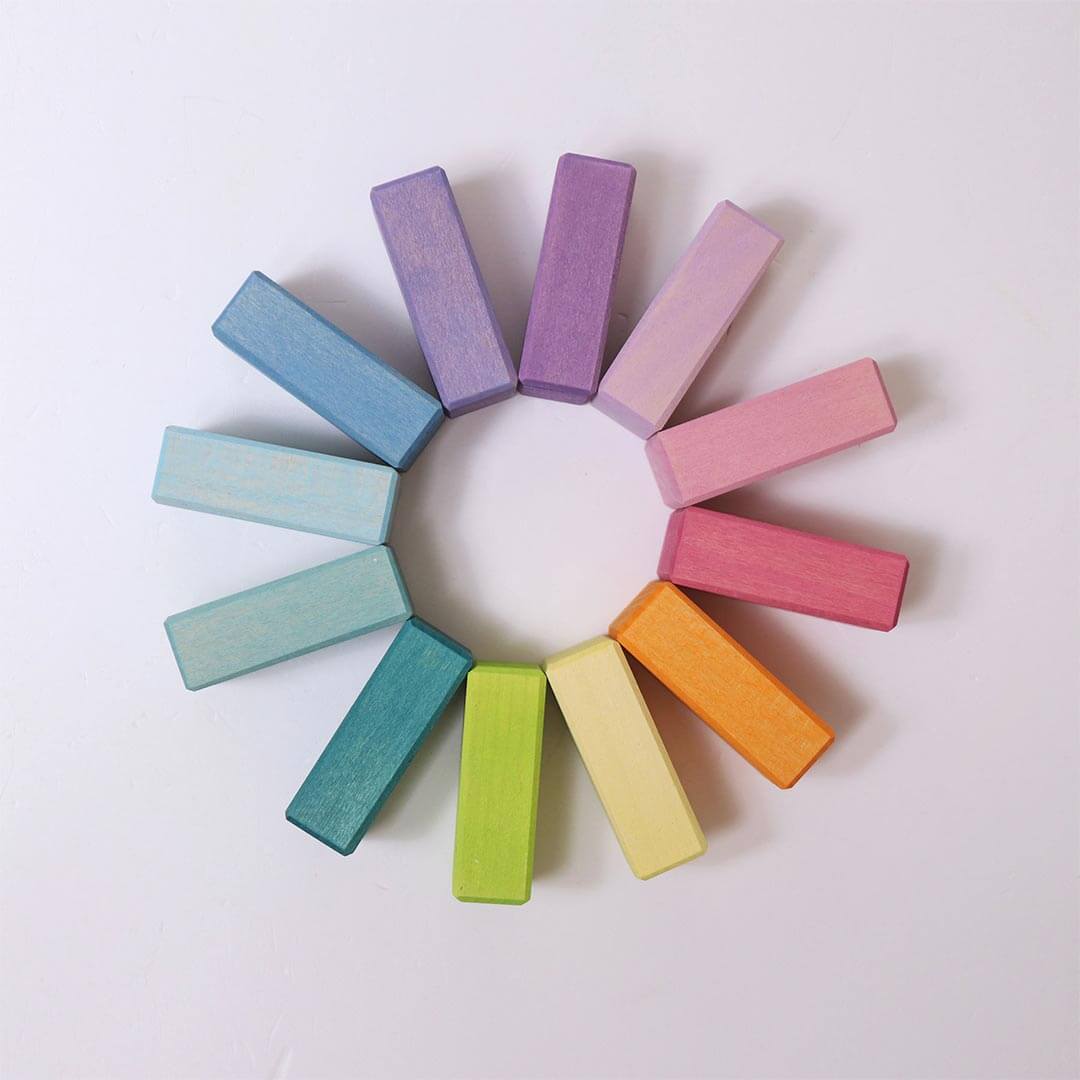 Grimm's Pastel Duo Wooden Block Set circle