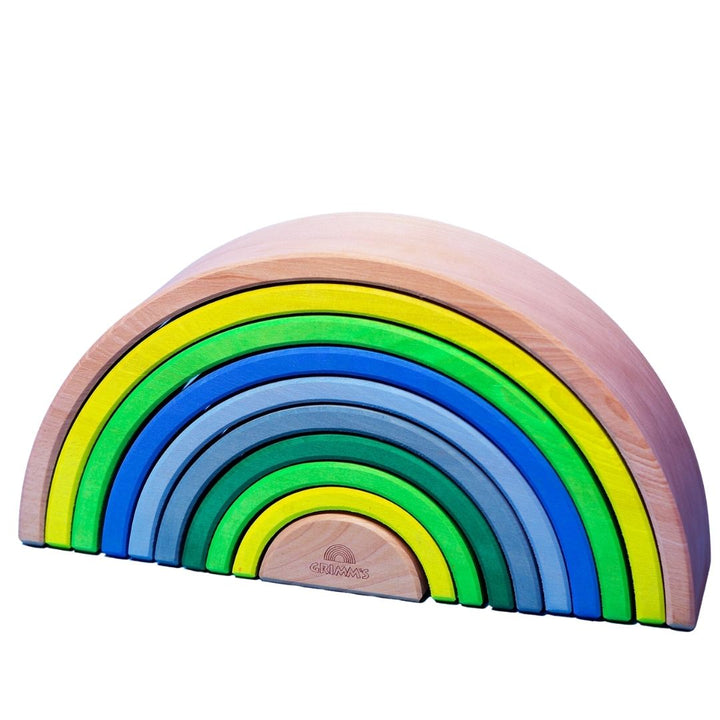 Grimms Rainbow Neon Green- Wooden Rainbow- Bella Luna Toys