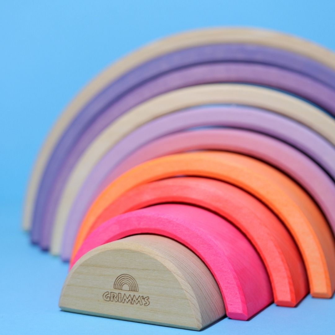 Grimms Neon Pink Rainbow- Wooden Rainbow- Bella Luna Toys