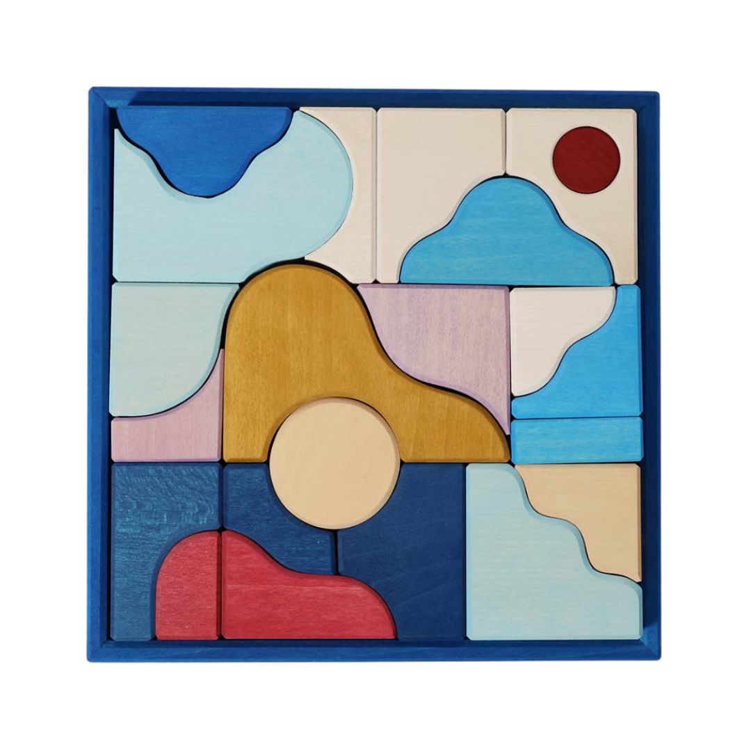 Grimm's Wooden Toys Wave Block Set - Tiny Art Collection