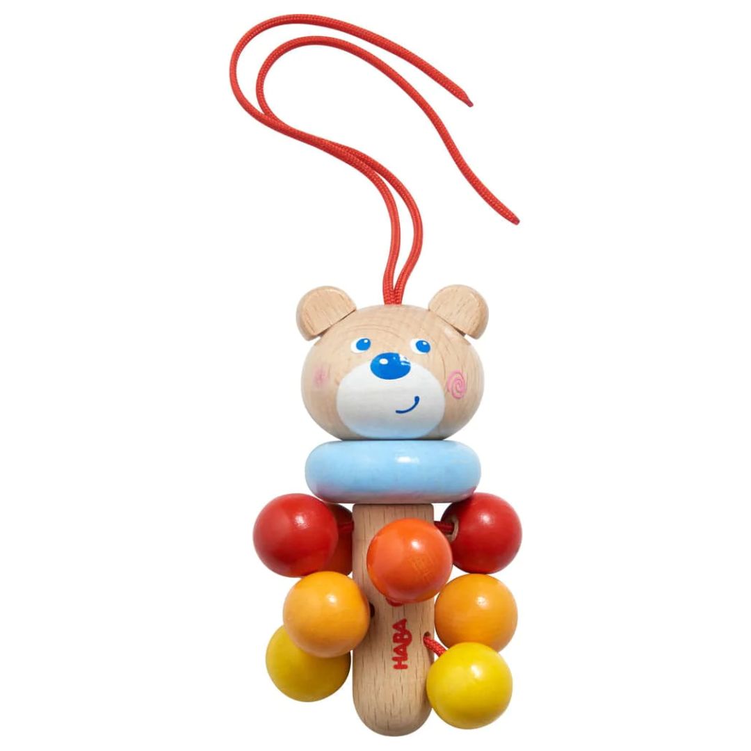 HABA Dangling Figure Bear Stroller- Wooden Mobile- Bella Luna Toys