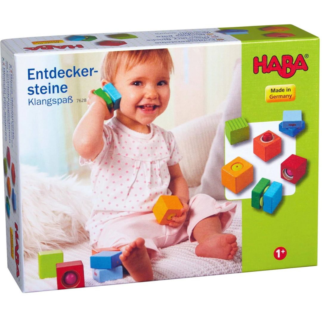 Haba - Child Playing with Fun with Sound Discovery Blocks - Bella Luna Toys