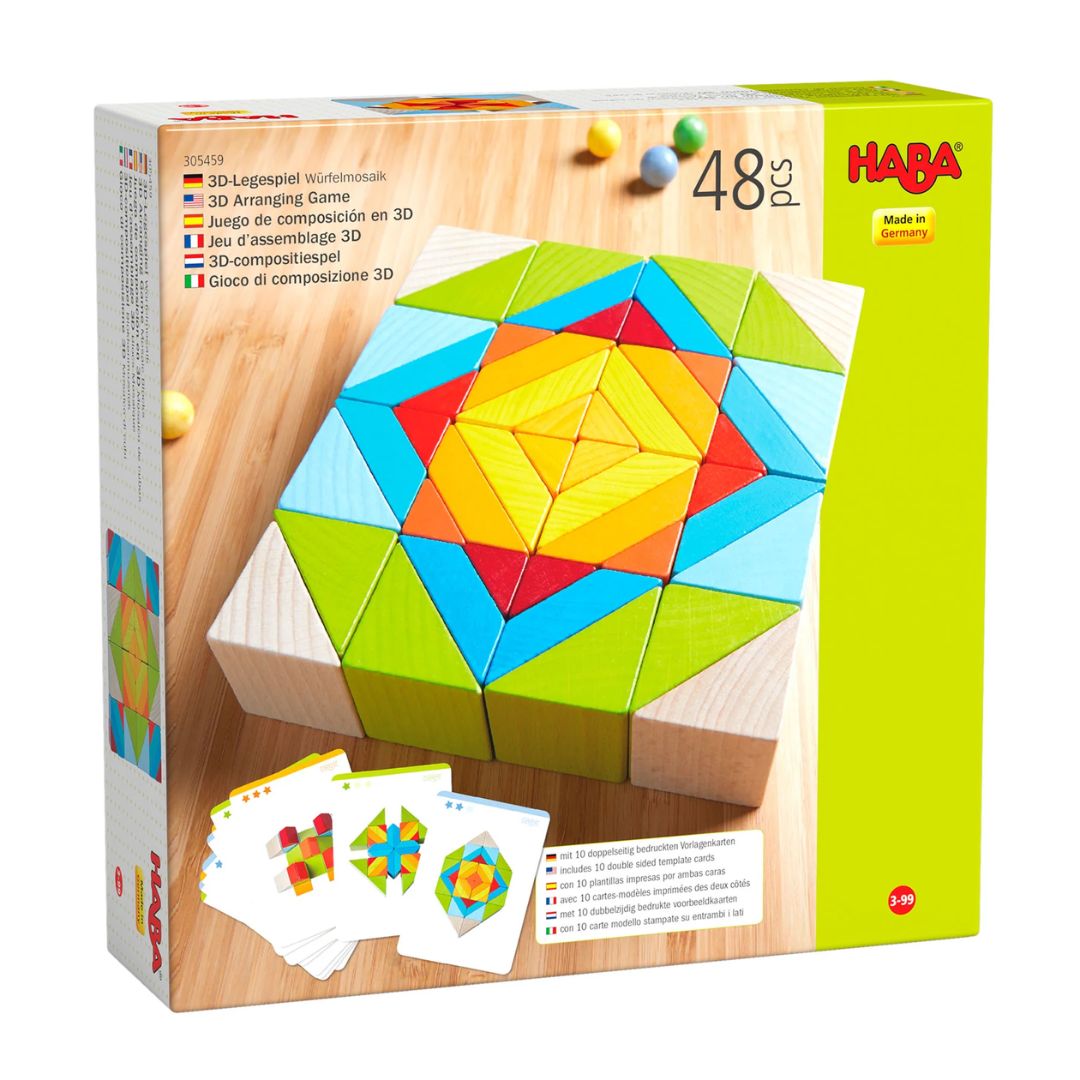 HABA Mosaic 3D Wooden Arranging Game- Wooden Puzzles- Bella Luna Toys