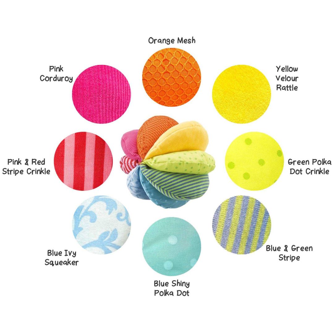 HABA Rainbow Fabric Baby Ball- Baby Toys- Bella Luna Toys