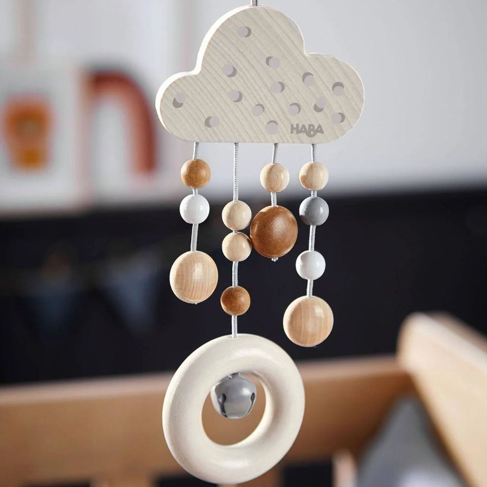 Haba Wooden Dangling Figure Dots with Bell -Wooden Grasping Toys - Oompa Toys