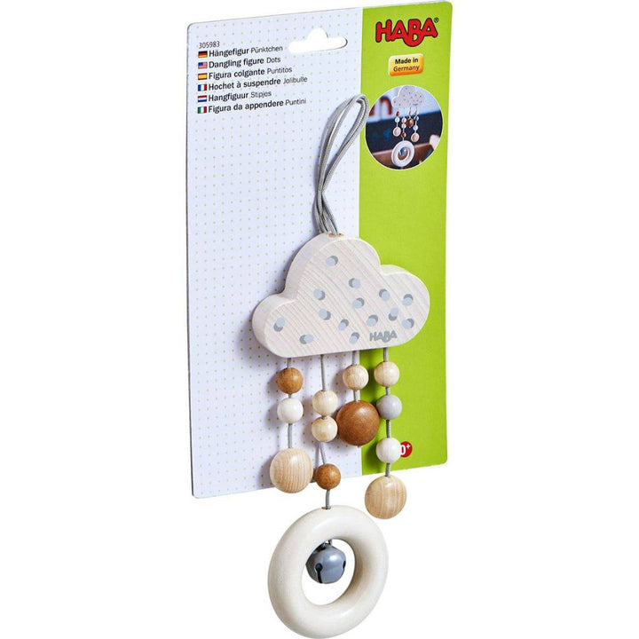 Haba Wooden Dangling Figure Dots with Bell -Wooden Grasping Toys - Oompa Toys