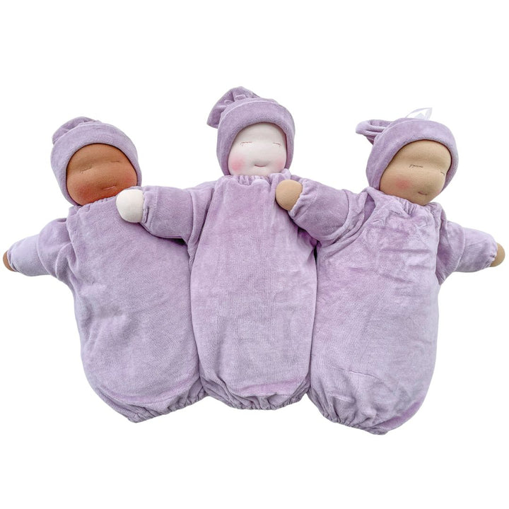 Heavy Baby weighted Waldorf Doll - Lilac bunting - 3 skin tones