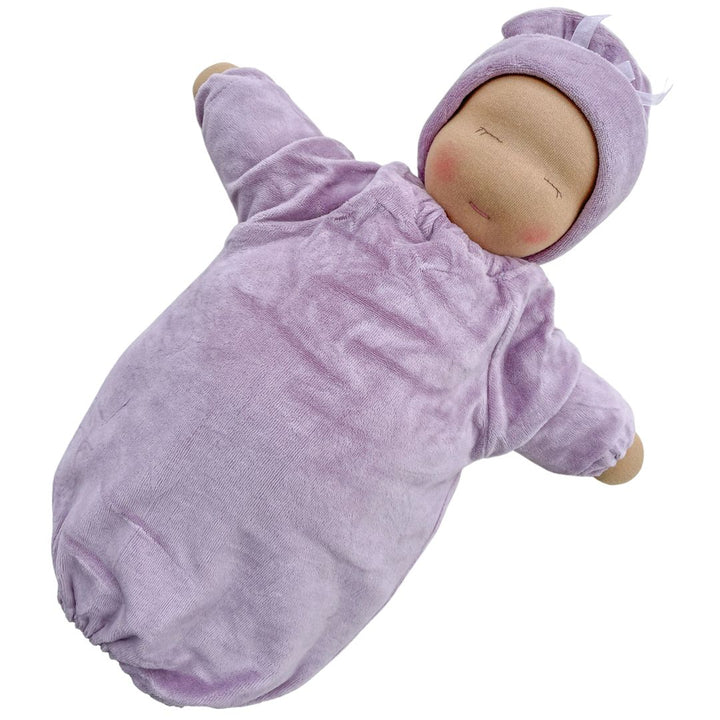 Heavy Baby weighted Waldorf Doll - Lilac bunting with medium skin