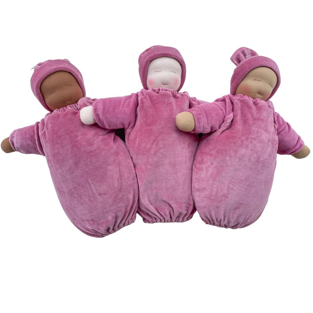 Heavy Baby weighted Waldorf Doll - Rose bunting - 3 skin tones