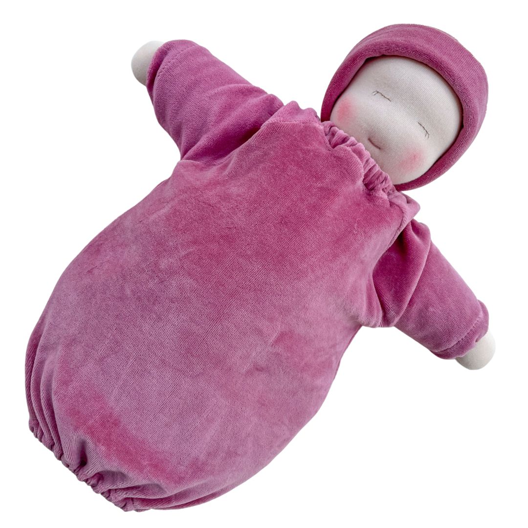 Heavy Baby weighted Waldorf Doll - Rose bunting with light skin