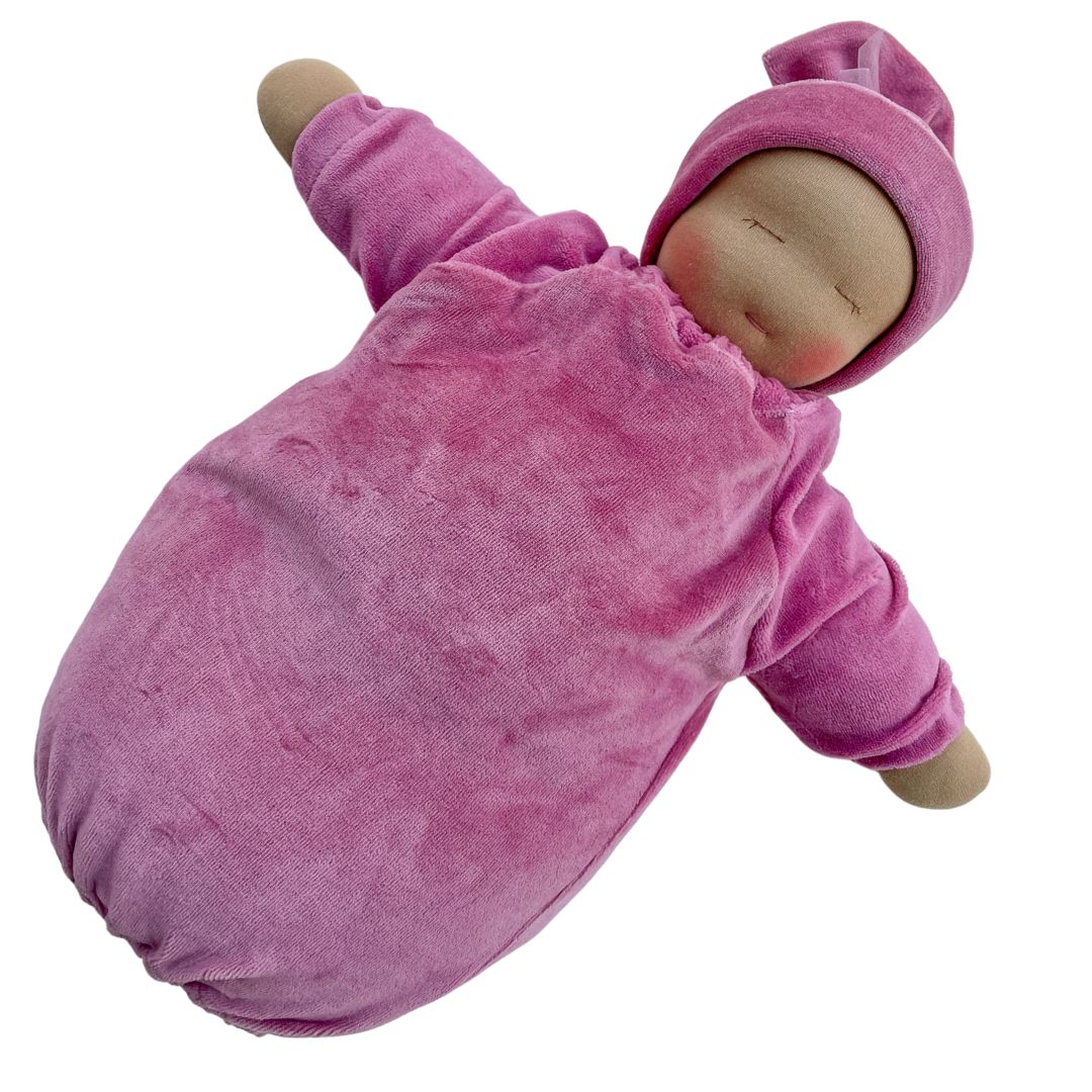 Heavy Baby weighted Waldorf Doll - Rose bunting with medium skin