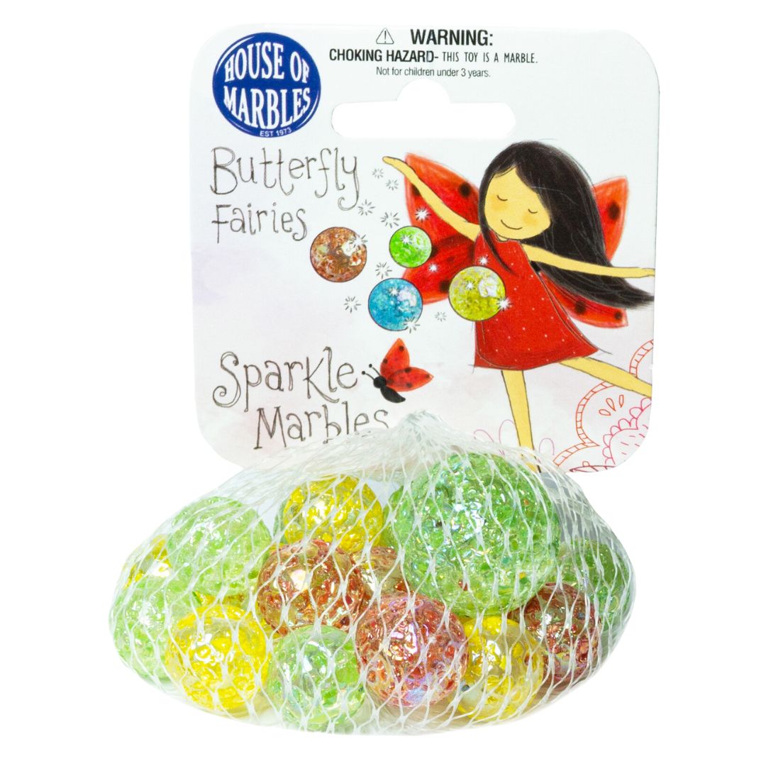 House of Marbles- Butterfly Fairies Sparkle Marbles- Bella Luna Toys