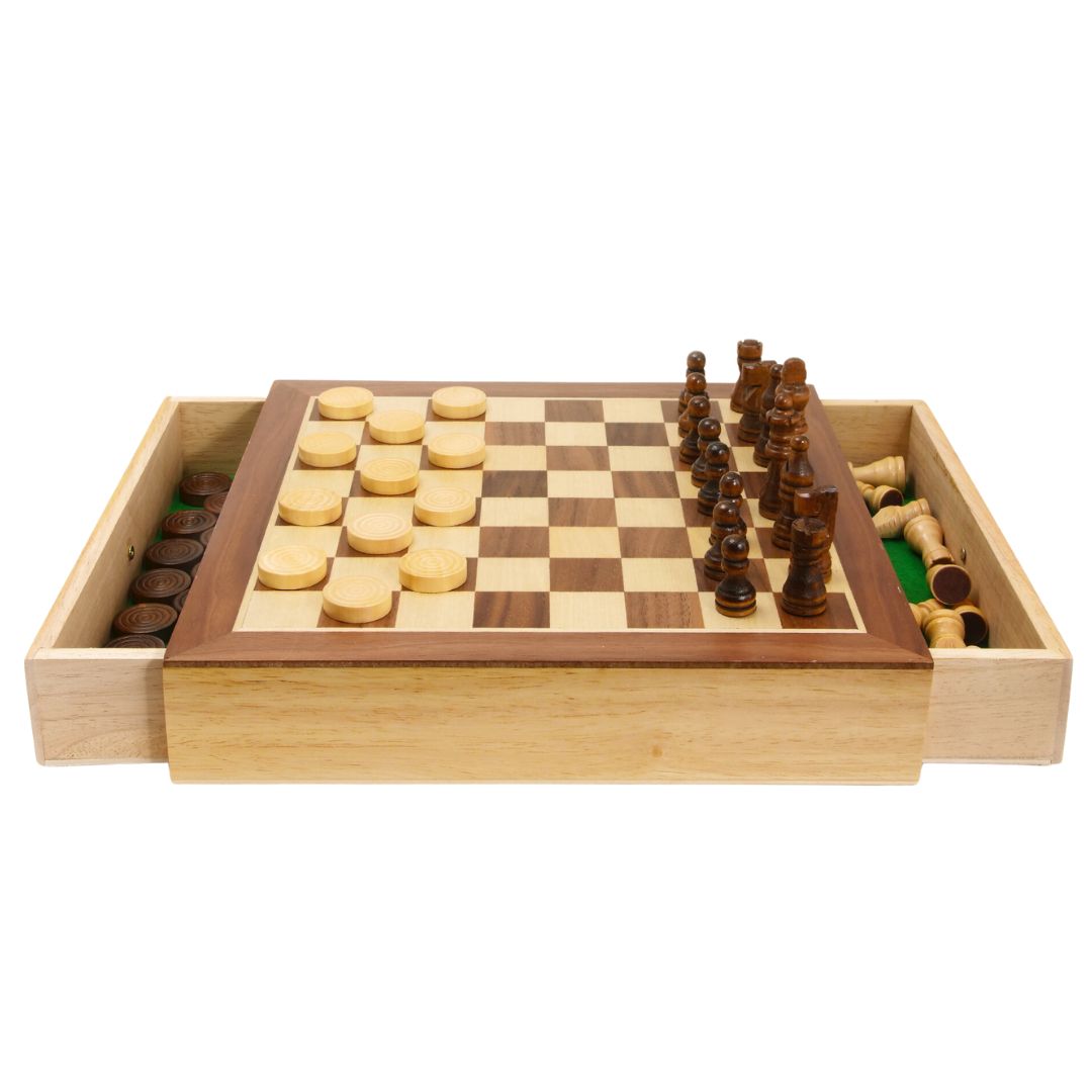 House of Marbles Chess And Checkers- Classic Games- Bella Luna Toys