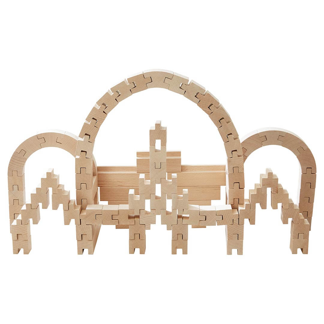 HABA Interlocking Wooden Blocks Construction Set with arches