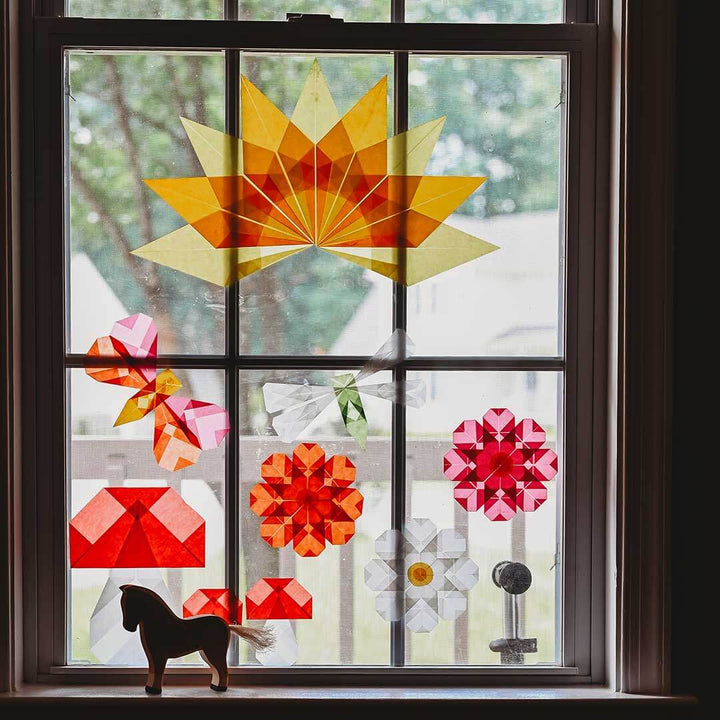 Kite paper window decorations.