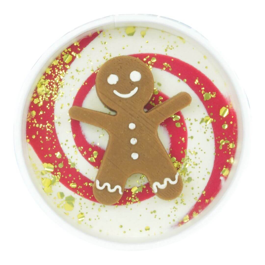Land of Dough Gingerbread Fred offers silky-soft festive play dough with a cheerful topper, inspiring creative winter play. Handcrafted in the USA. Bella Luna Toys