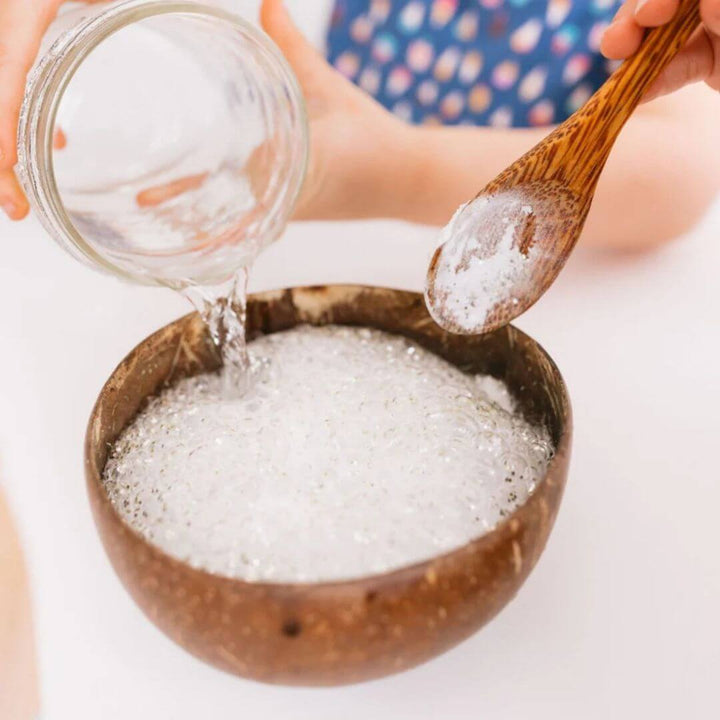 Close-up of Little Larch Potion Play  potion fizzing and sparkling during mindful water play