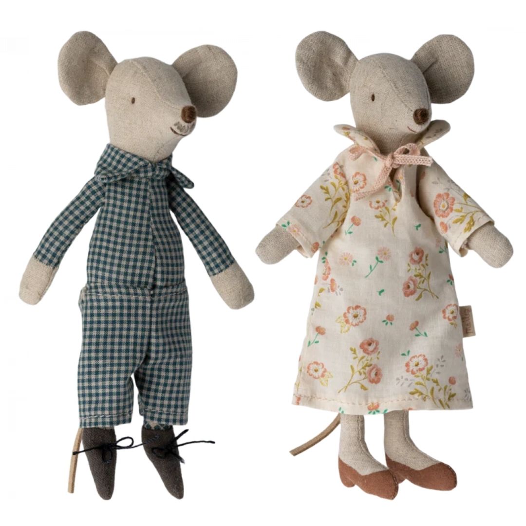 Maileg Grandma and Grandpa Mice in Cigar Box- Stuffed Animals- Bella Luna Toys