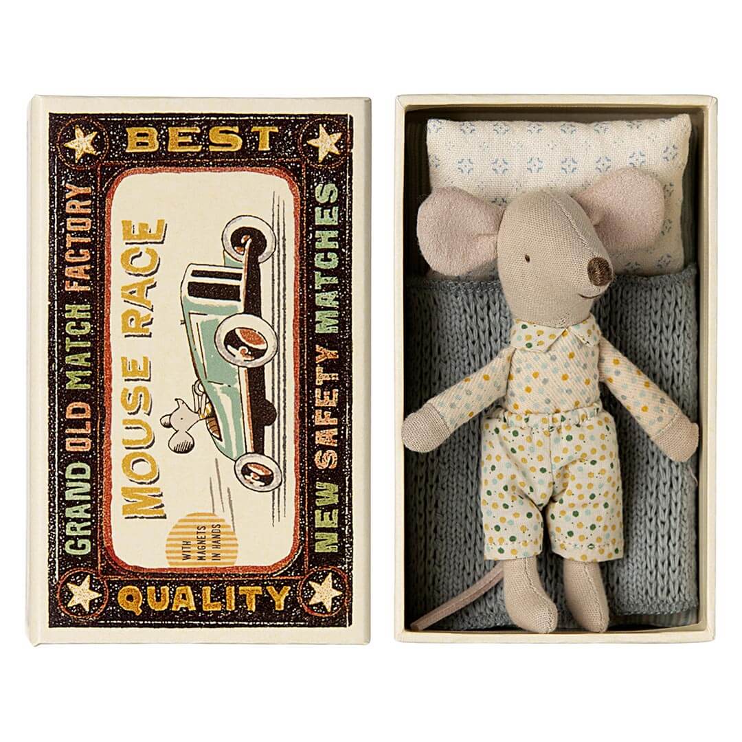 Maileg Little Brother Mouse in a matchbox